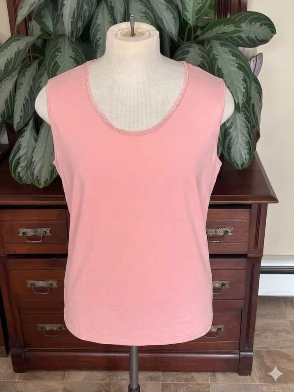 Avon Pink Sleeveless Scoop Neck Knit Tank Top 3XL #013